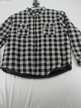 Monster Energy Plaid Men's Button-Up Jacket Shirt